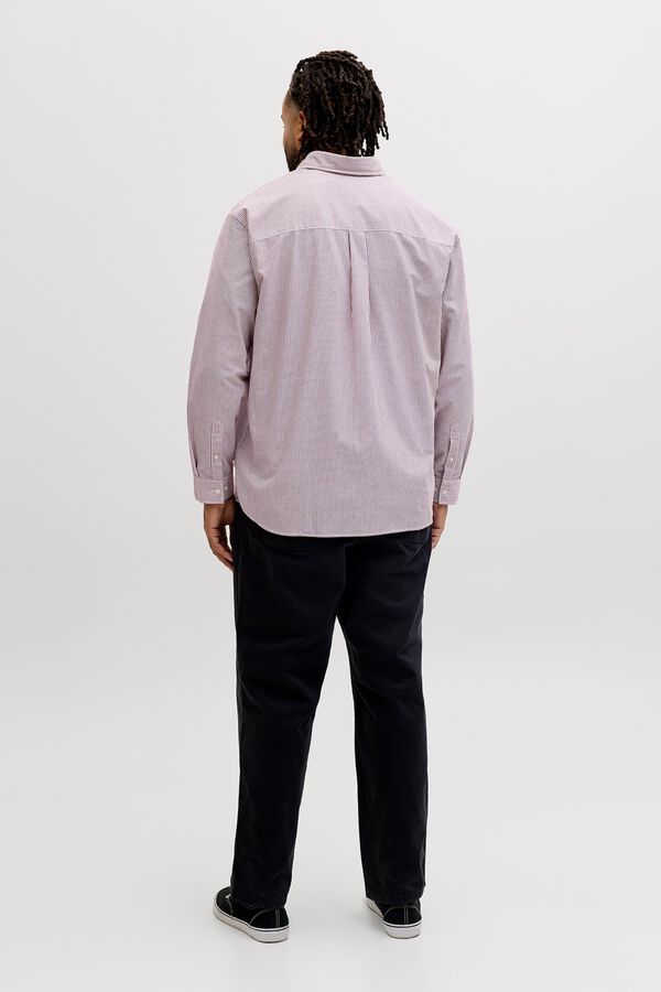 Jack & Jones PLUS Camisa Oxford estampada manga larga morado/lila