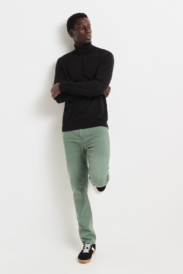 Springfield Jersey b&aacute;sico cuello alto negro