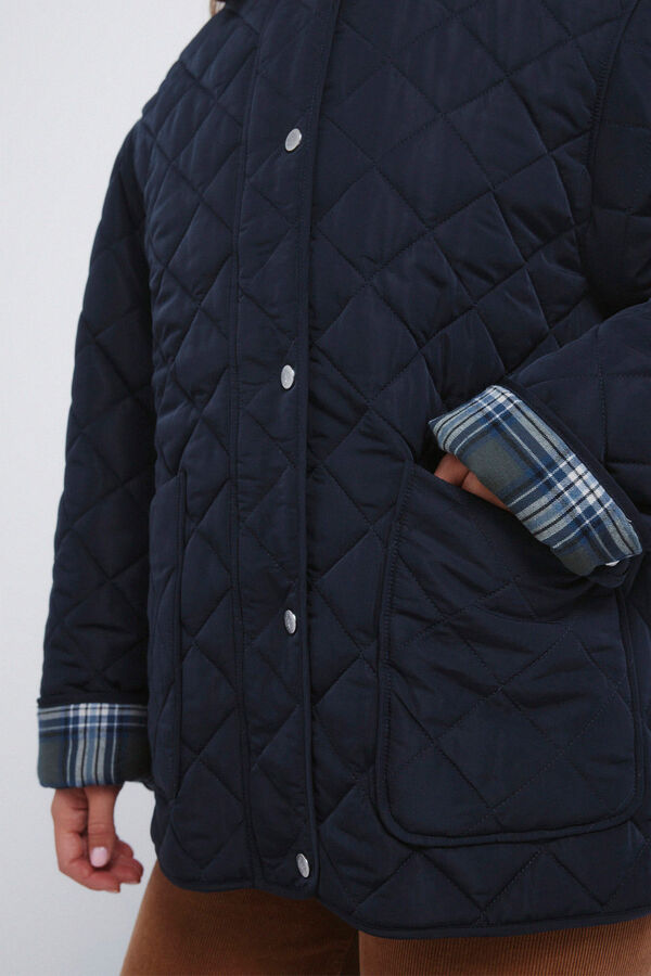 Springfield Chaqueta acolchada cuello pana azul