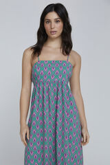 Only Vestido largo volante verde