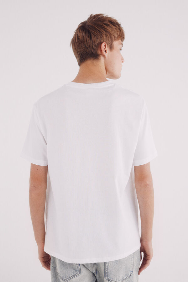 Springfield Camiseta b&aacute;sica cuello redondo blanco
