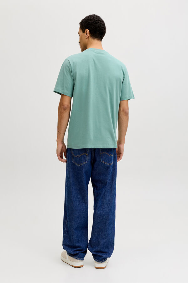 Jack & Jones Camiseta b&aacute;sica con logo turquesa