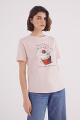 Springfield Camiseta "Cherry club" rosa