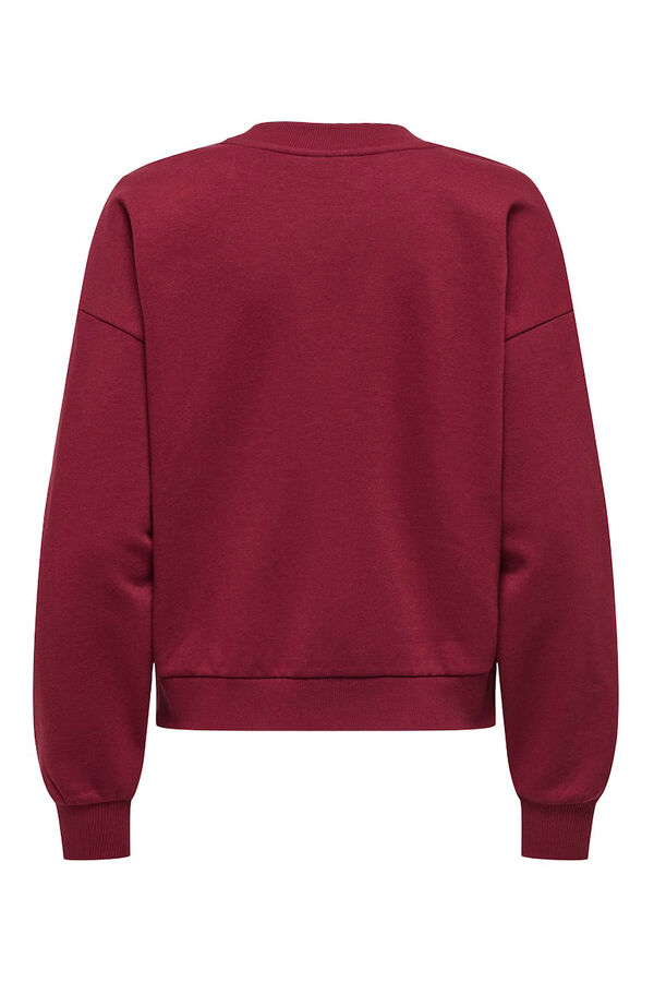 Only Sudadera texto frontal rojo