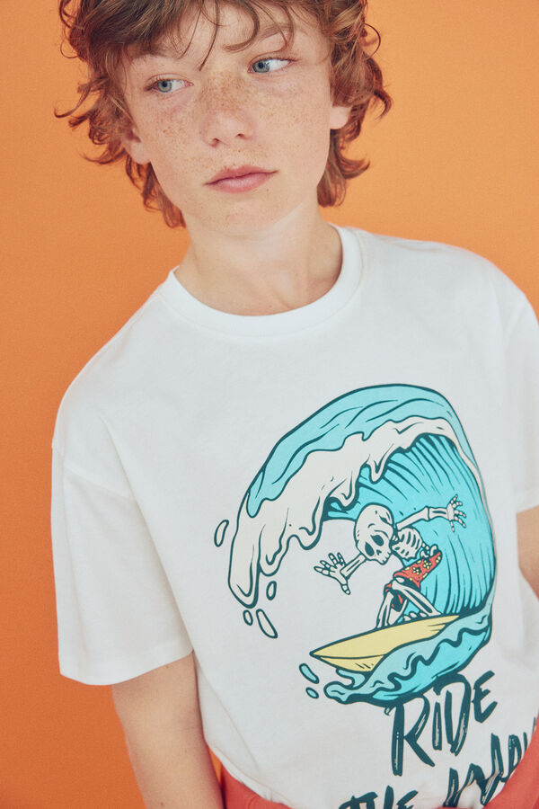 Springfield Kids T-shirt skate rapaz bege