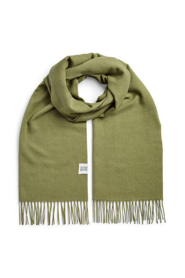 Pieces Cachecol leve e liso com franjas estampado