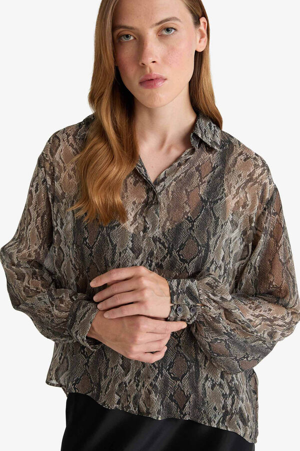 DeFacto Blusa de gasa negro