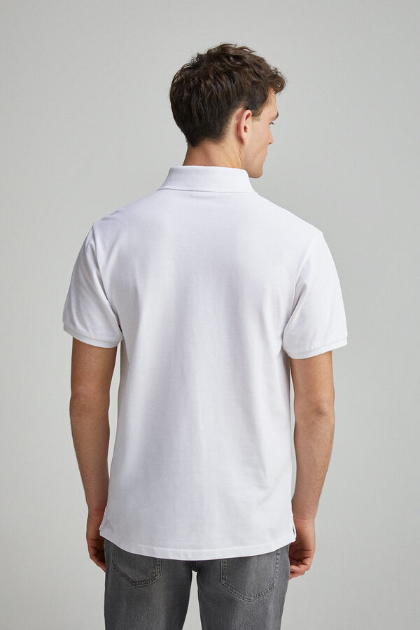 Springfield Polo piqué contrastante com carcela slim fit branco