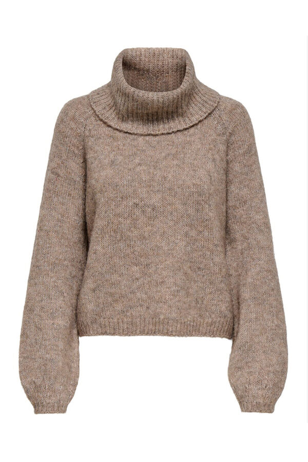 Only Camisola de gola alta canelado cru
