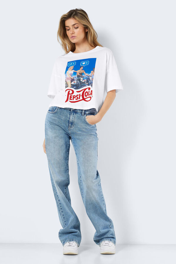 Springfield T-shirt manga curta print frontal branco