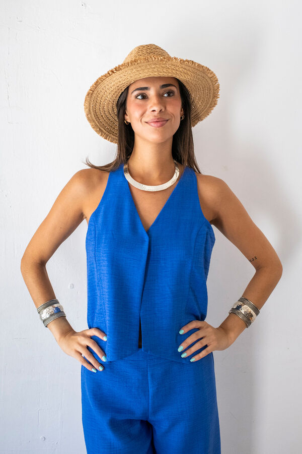 Cul Sac Chaleco cuello pico azul