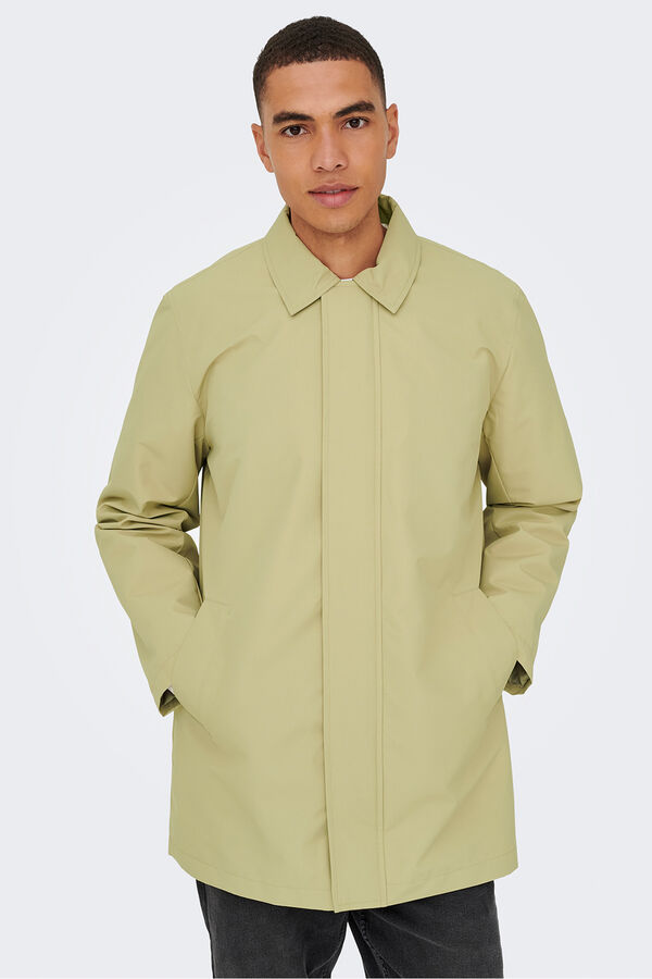 Only & Sons Gabardina cierre de cremallera gris