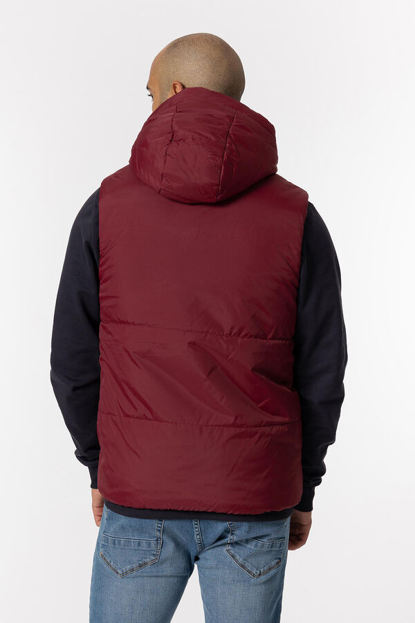 Tiffosi Colete acolchoado com capuz revers&iacute;vel vermelho