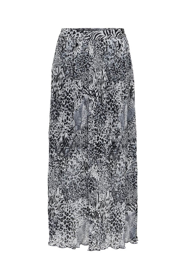 Only Falda larga plisada gris