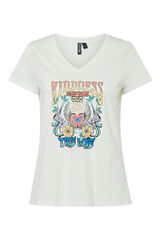 Pieces T-shirt estampada de manga curta branco