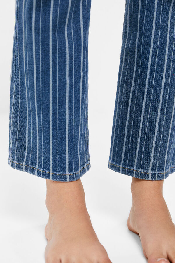 Springfield Jeans Kick Flare Rayas Lavado Sostenible azul medio