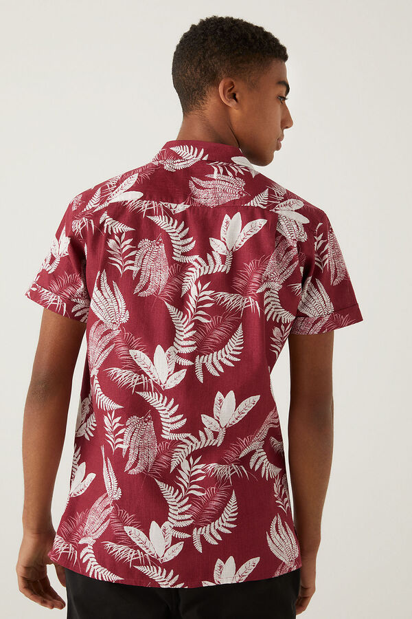 Springfield Camisa manga corta estampado tropical morado