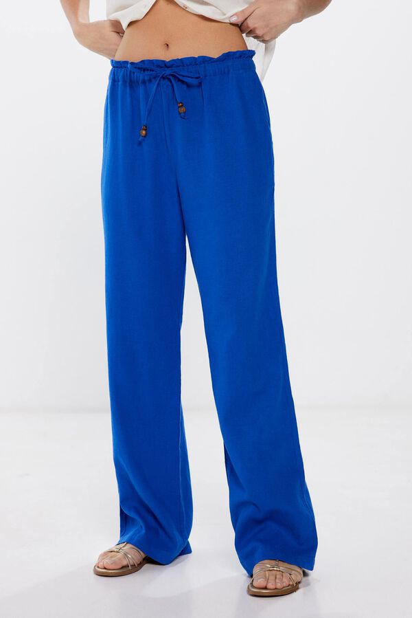 Springfield Pantal&oacute;n Jogger Lino Viscosa azul