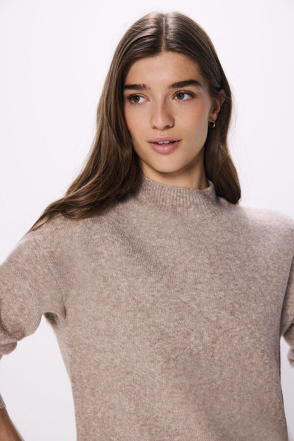 Springfield Jersey cuello perkins melange tostado