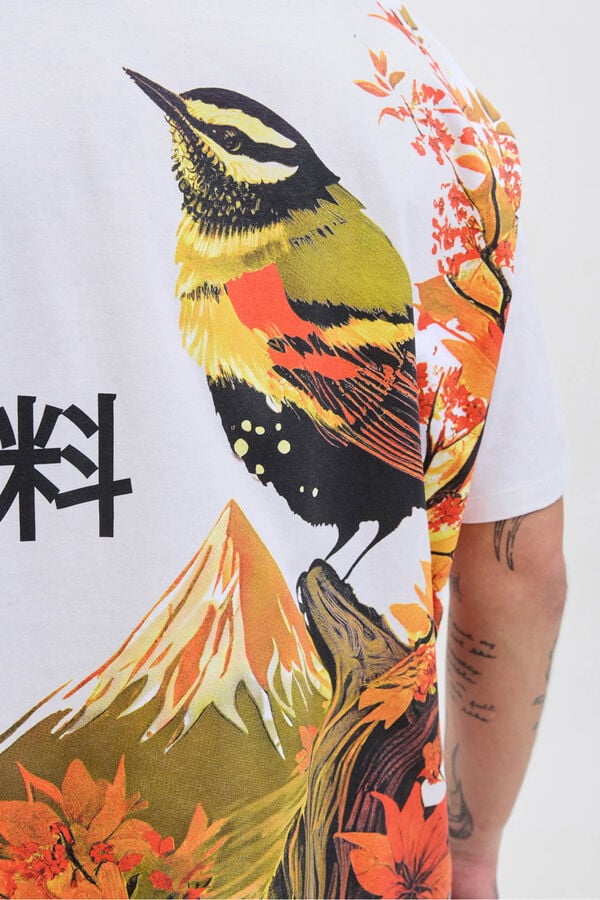 Jack & Jones T-shirt back print bege