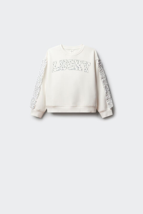Springfield Kids Sweatshirt de folhos lucky menina bege