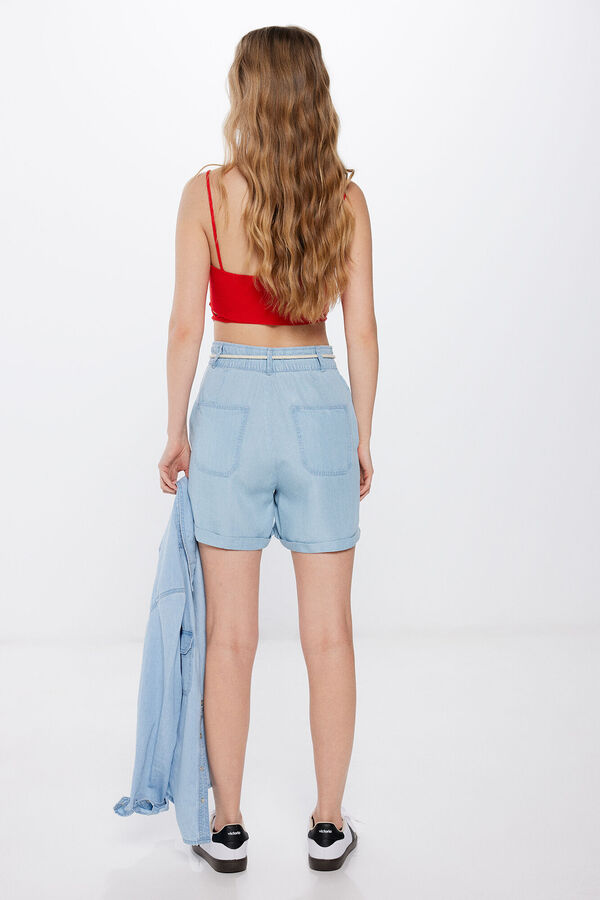 Springfield Calções ganga tencel cinto azul