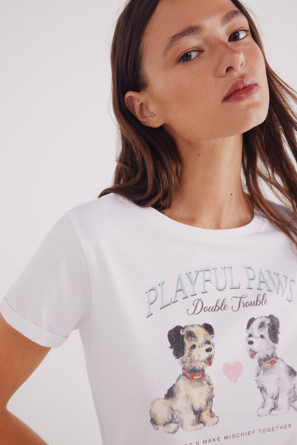 Springfield Camiseta gr&aacute;fica blanco