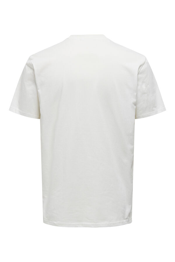 Only & Sons Camiseta masculina de manga curta com regular fit  branco