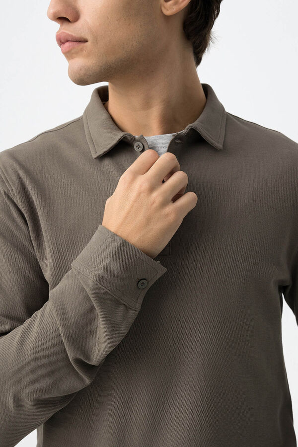 Tiffosi Polo de manga larga beige