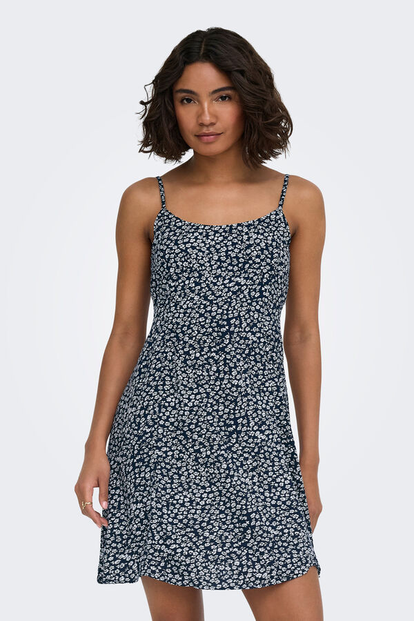 Only Vestido curto estampado floral azul