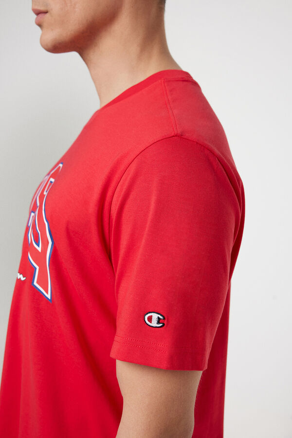 Champion T-shirt manga curta de homem vermelho