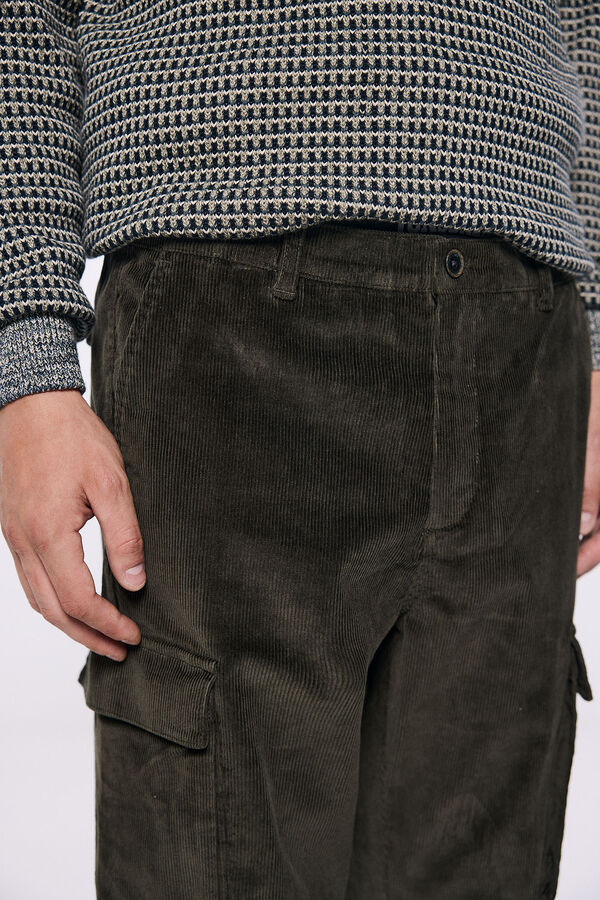 Springfield Pantal&oacute;n cargo pana slim fit kaki
