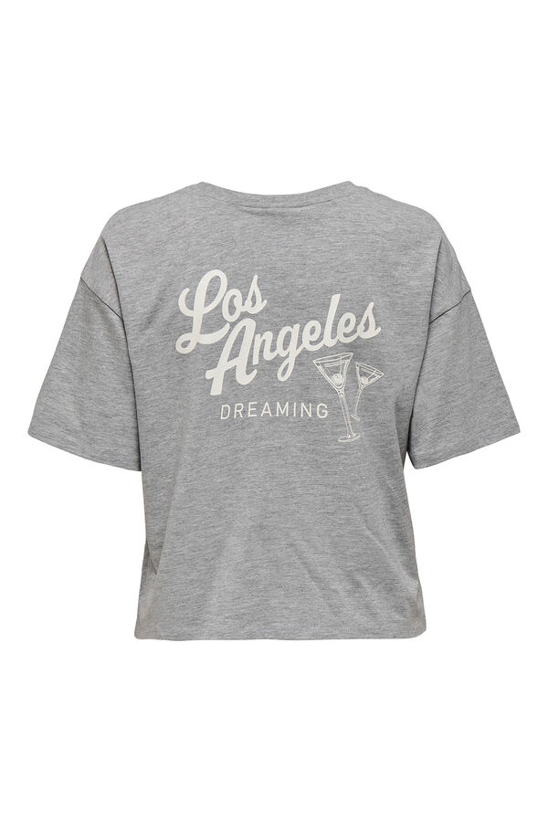 JDY T-shirt de gola redonda  cinzento