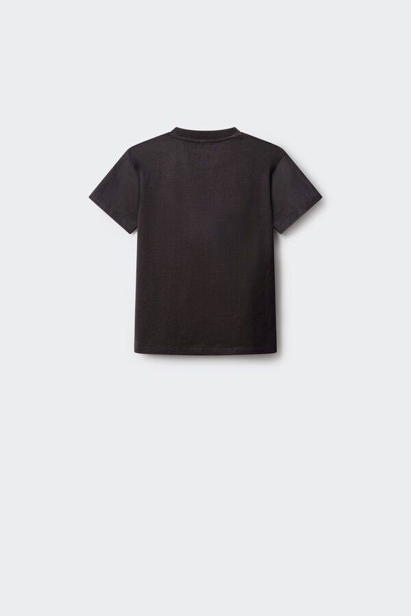 Springfield Kids T-shirt manga curta urbana para menino preto