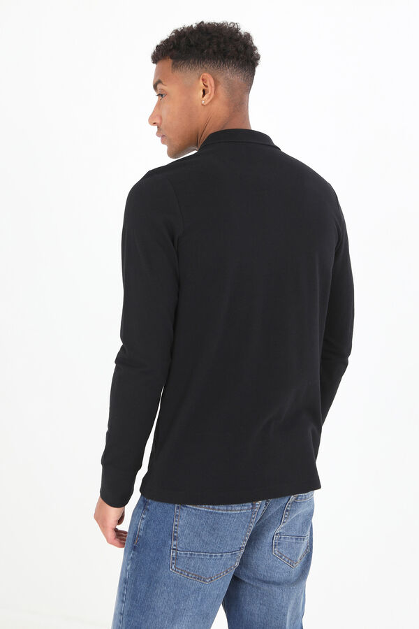 Brave Soul Polo de manga comprida com bordado preto