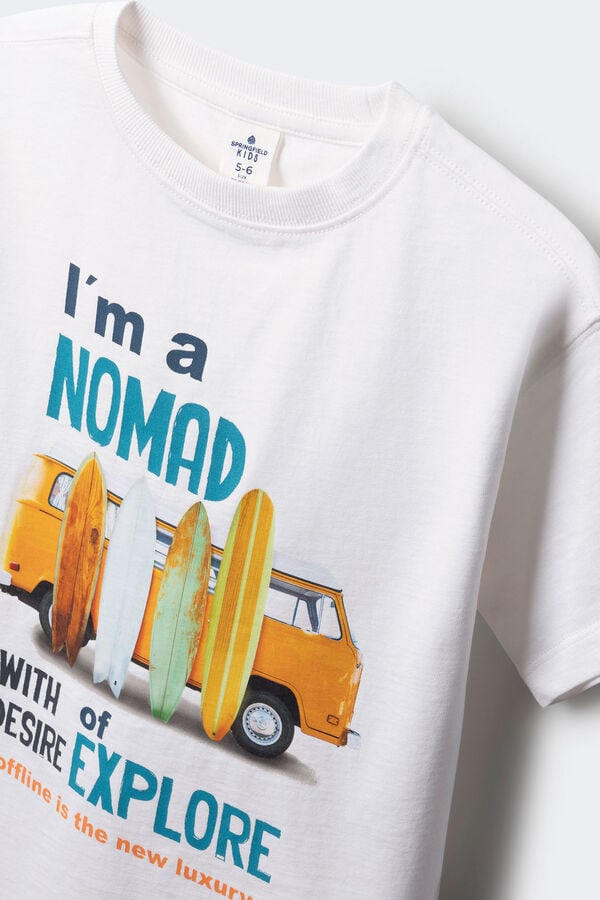 Springfield Kids Camiseta Furgoneta ni&ntilde;o marfil