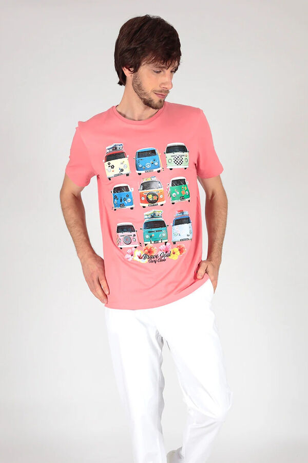Brave Soul Camiseta de furgonetas manga corta coral