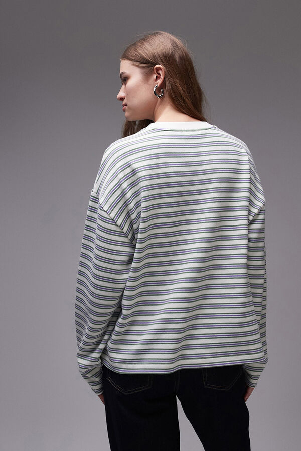 Topshop T-shirt skatista de manga comprida branco