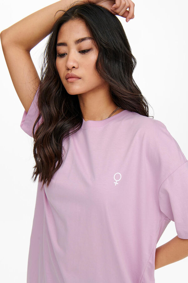 Springfield T-shirt oversize Feminism  rosa