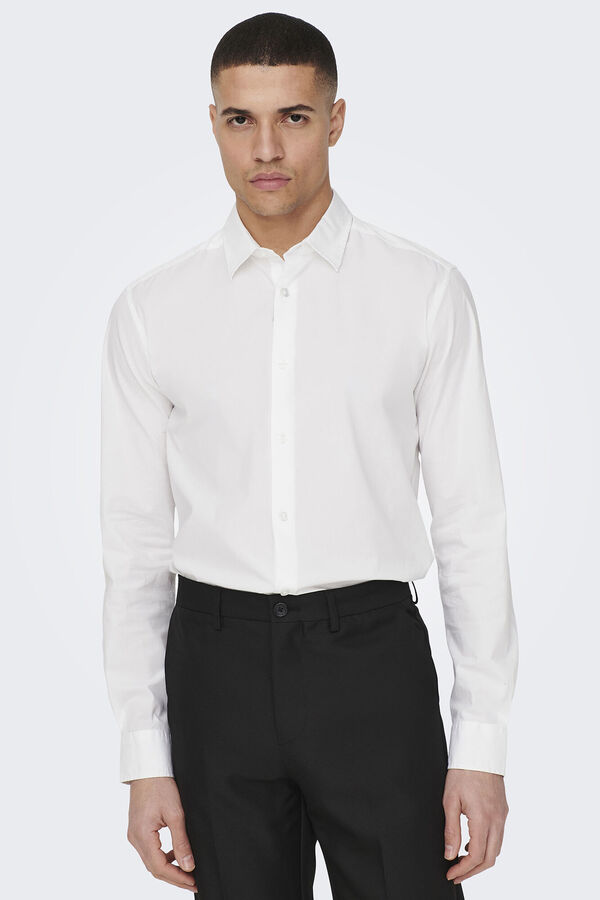 Only & Sons Camisa manga larga Oxford blanco
