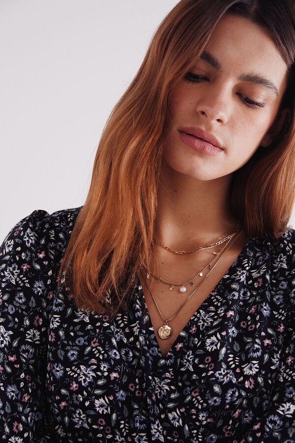 Springfield Vestido midi estampado negro