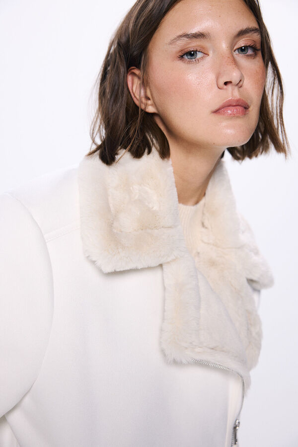 Springfield Chaqueta motera doble faz beige