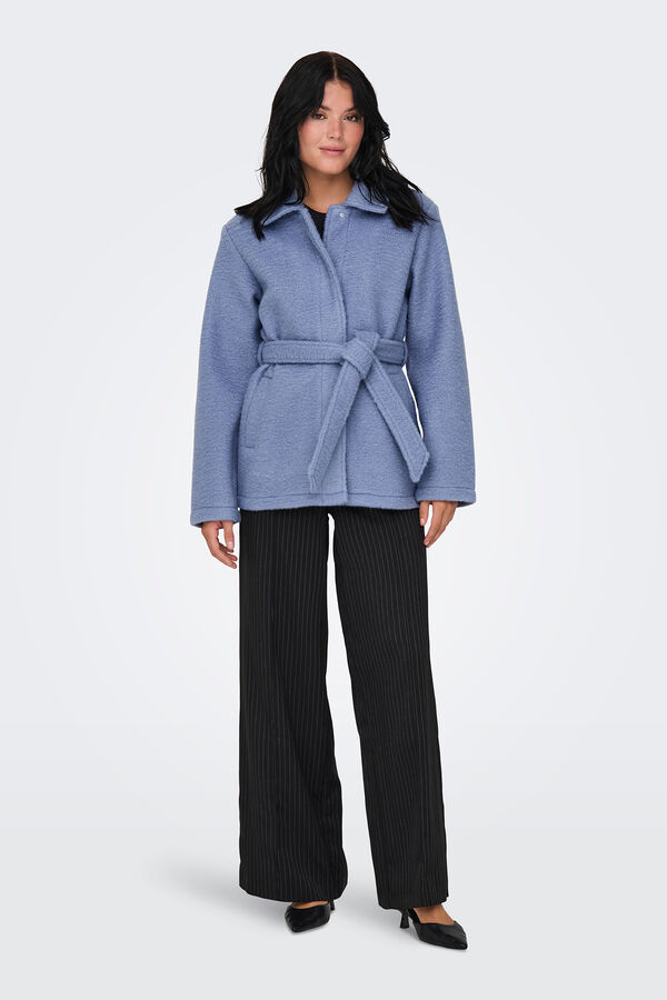 Only Trench de pa&ntilde;o azul