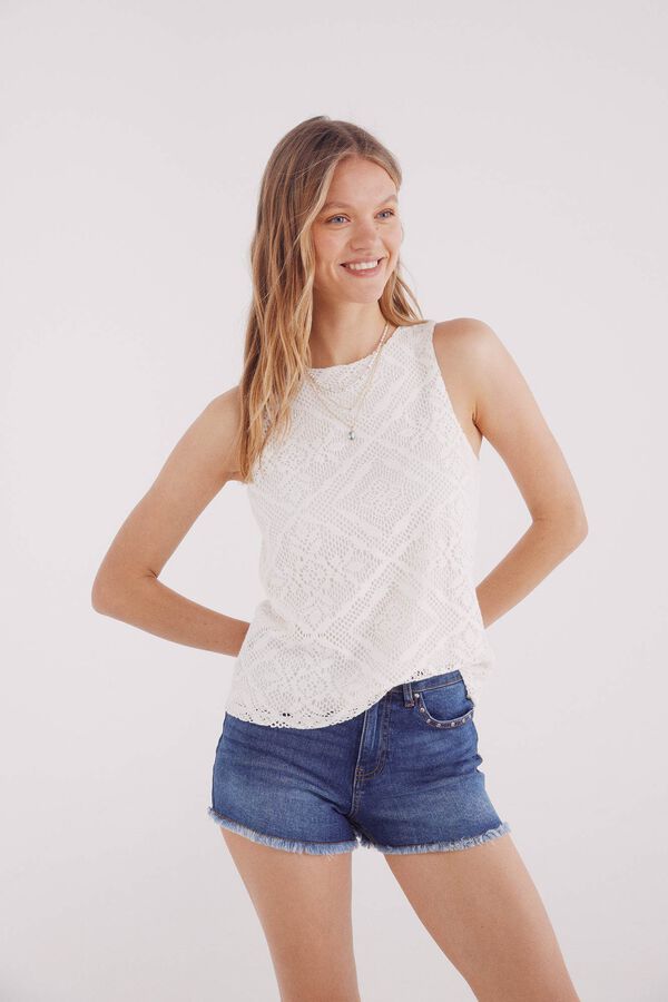 Springfield Shorts jeans com tachas azul