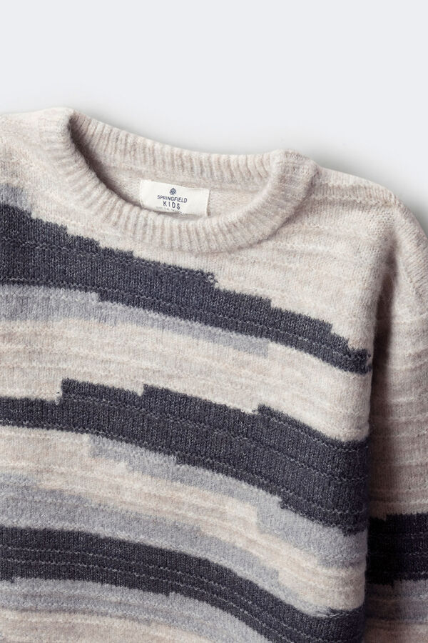 Springfield Kids Camisola com figuras geom&eacute;tricas para meninos azul