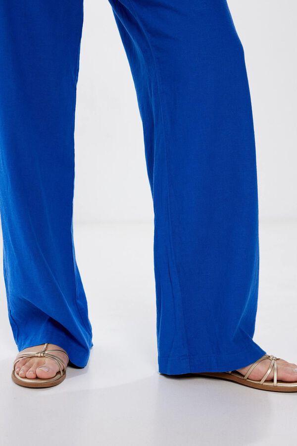 Springfield Pantal&oacute;n Jogger Lino Viscosa azul