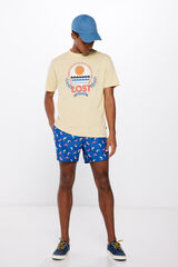 Springfield Ba&ntilde;ador estampado camaleones azul