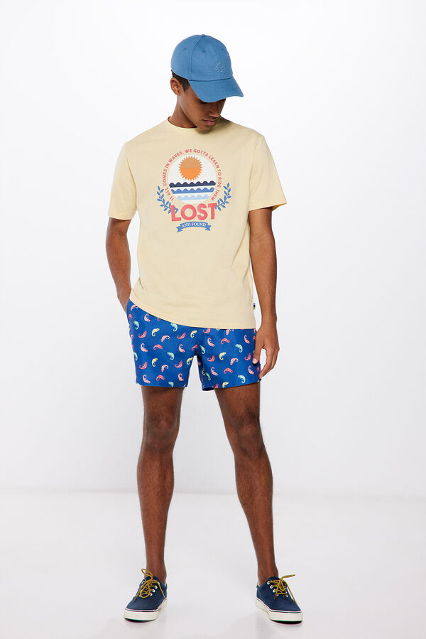 Springfield Ba&ntilde;ador estampado camaleones azul