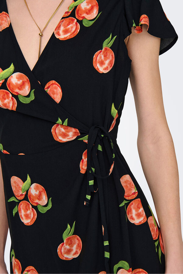 JDY Vestido corto estampado negro