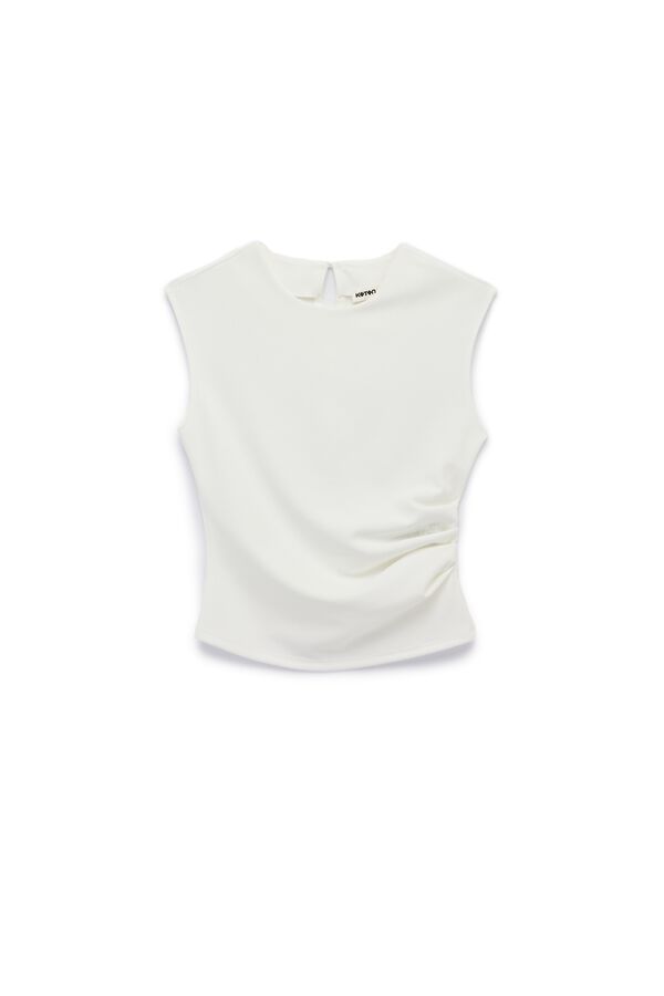 Koton Top sem mangas drapeado branco